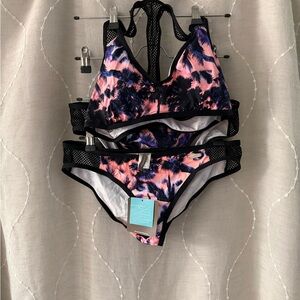 VENUS Sunseeker Pink and Black Palm Print Bikini